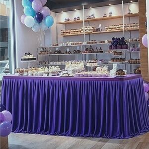 Elegant Purple Table Skirt for Parties